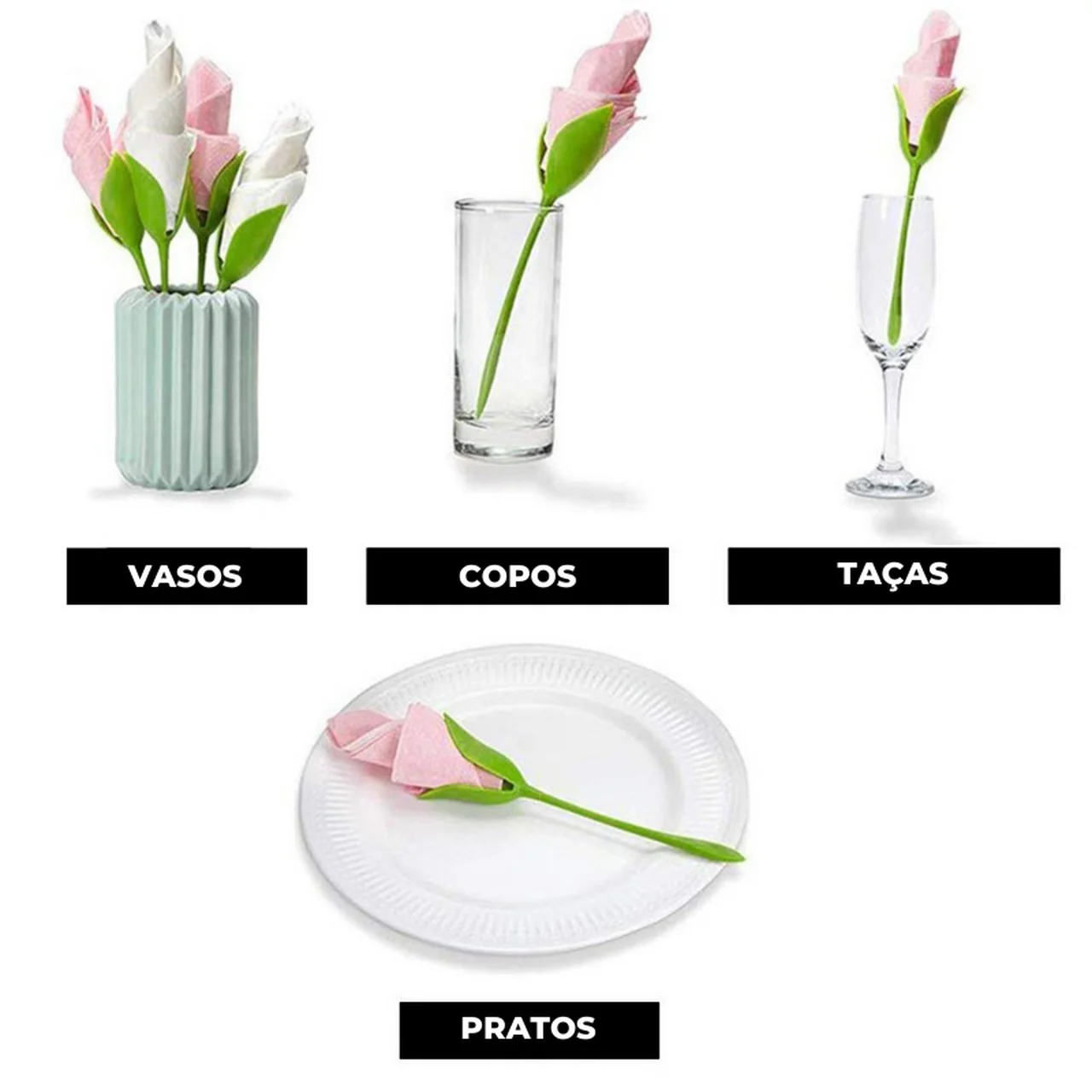 Kit 16 Flores Porta Guardanapos Jantar Elegante - Frete Grátis - Image 7