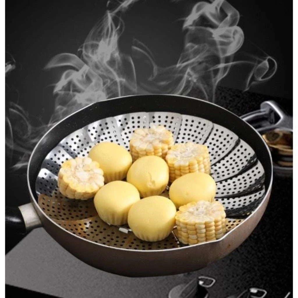 Kit com 2 Cestos de Cozinhar a Vapor Inox – O Segredo para Refeições Saudáveis e Práticas! - Image 3