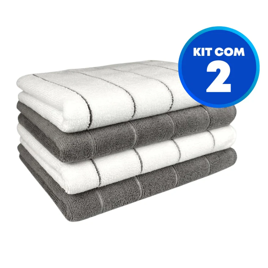 Kit com 2 Toalhas Mega Panão em Microfibra Celeste – Super Absorventes, Resistentes e Sem Fiapos
