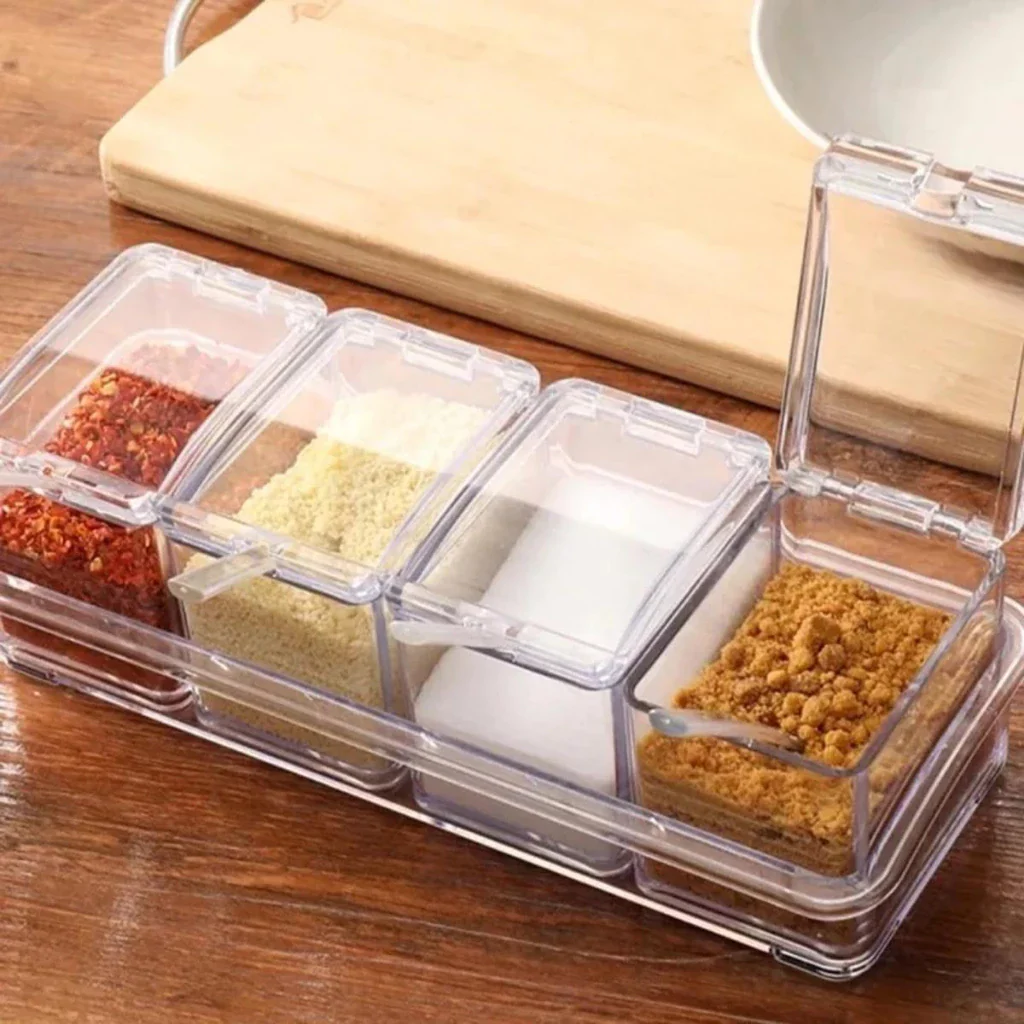 Kit Organizador de Temperos com 4 Recipientes Destacáveis – Praticidade e Estilo para Sua Cozinha - Image 3