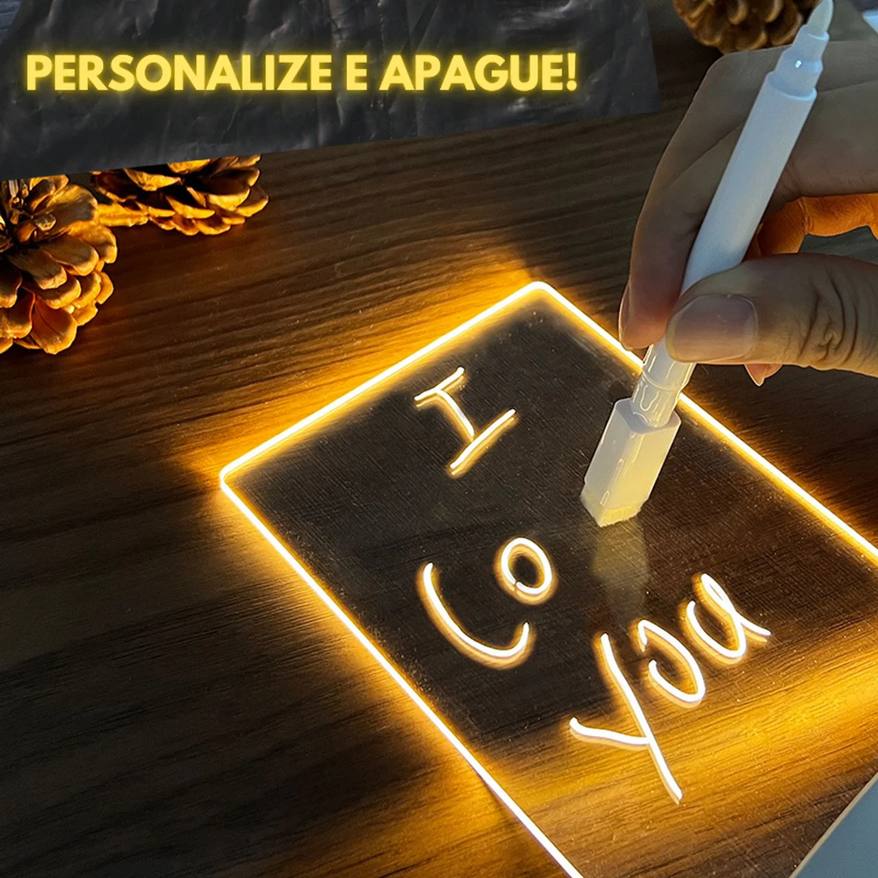 LEDNOTE® - Placa de LED Personalizável & Apagável com Caneta Mágica (USB) - Image 4