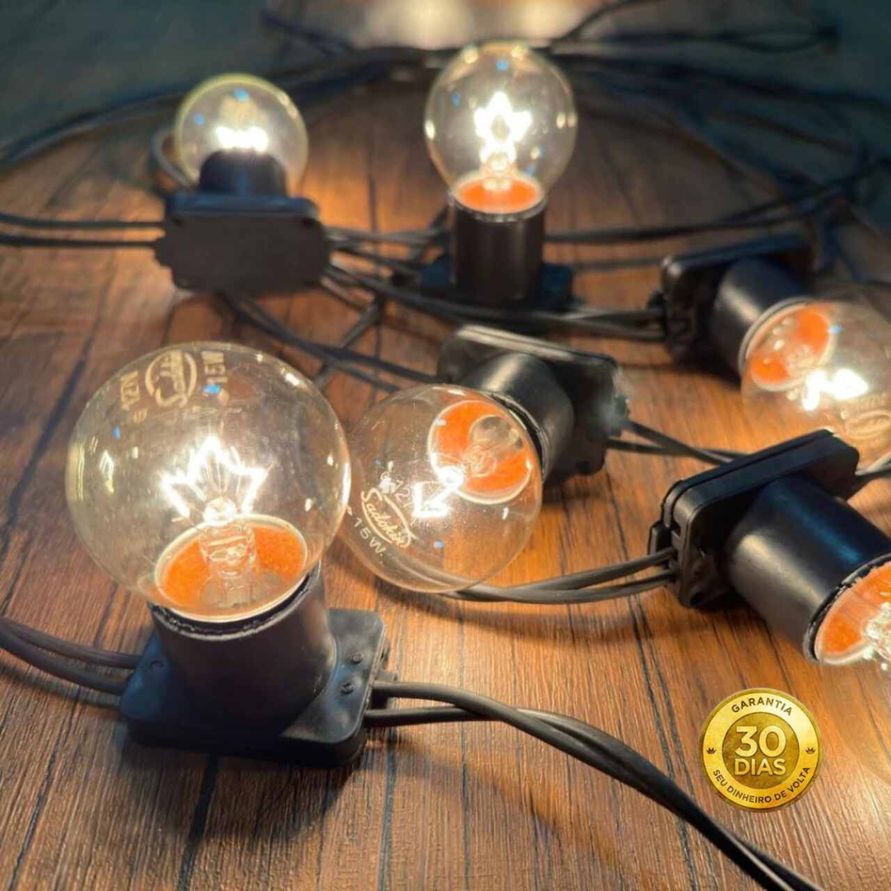 LUMILED - Varal de Lâmpadas LED Estilo Bistrô Italiano Para Exteriores - Frete Grátis + Lâmpadas de Brinde - Image 2