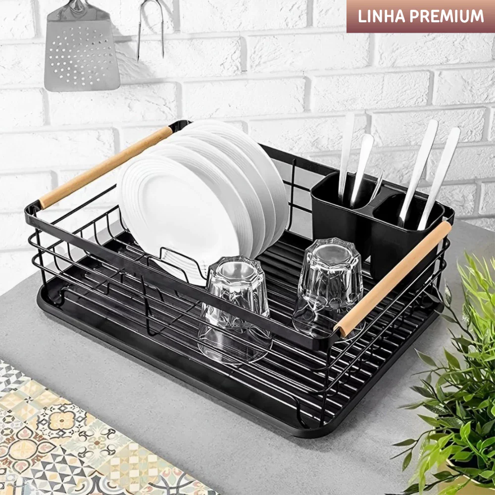 Rack de Secagem de Louças – Aço Reforçado com Porta-Talheres - Image 2