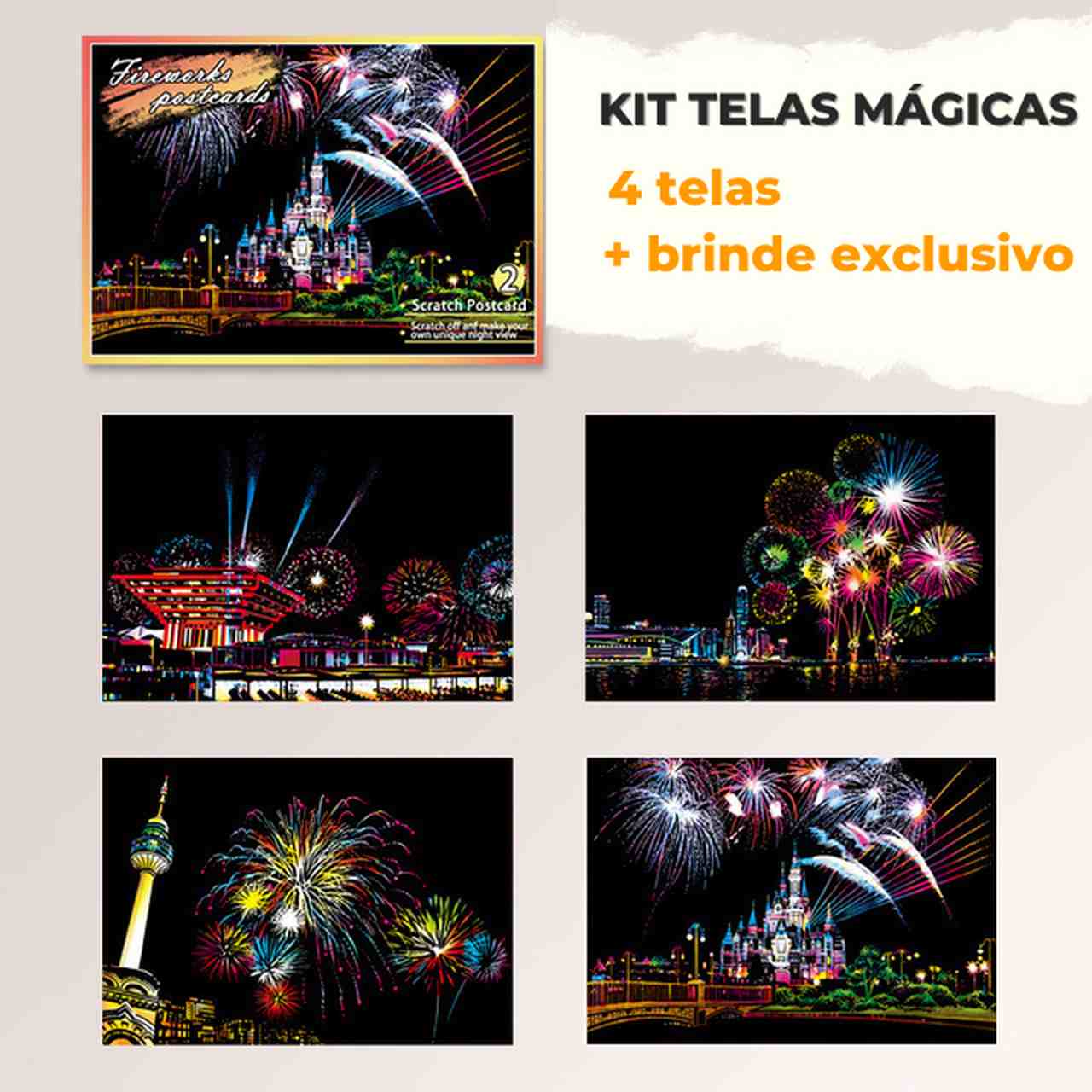 Kit com 4 Telas de Desenhos Mágicos Lumier + Caneta Exclusiva + (Frete Grátis) - Image 2