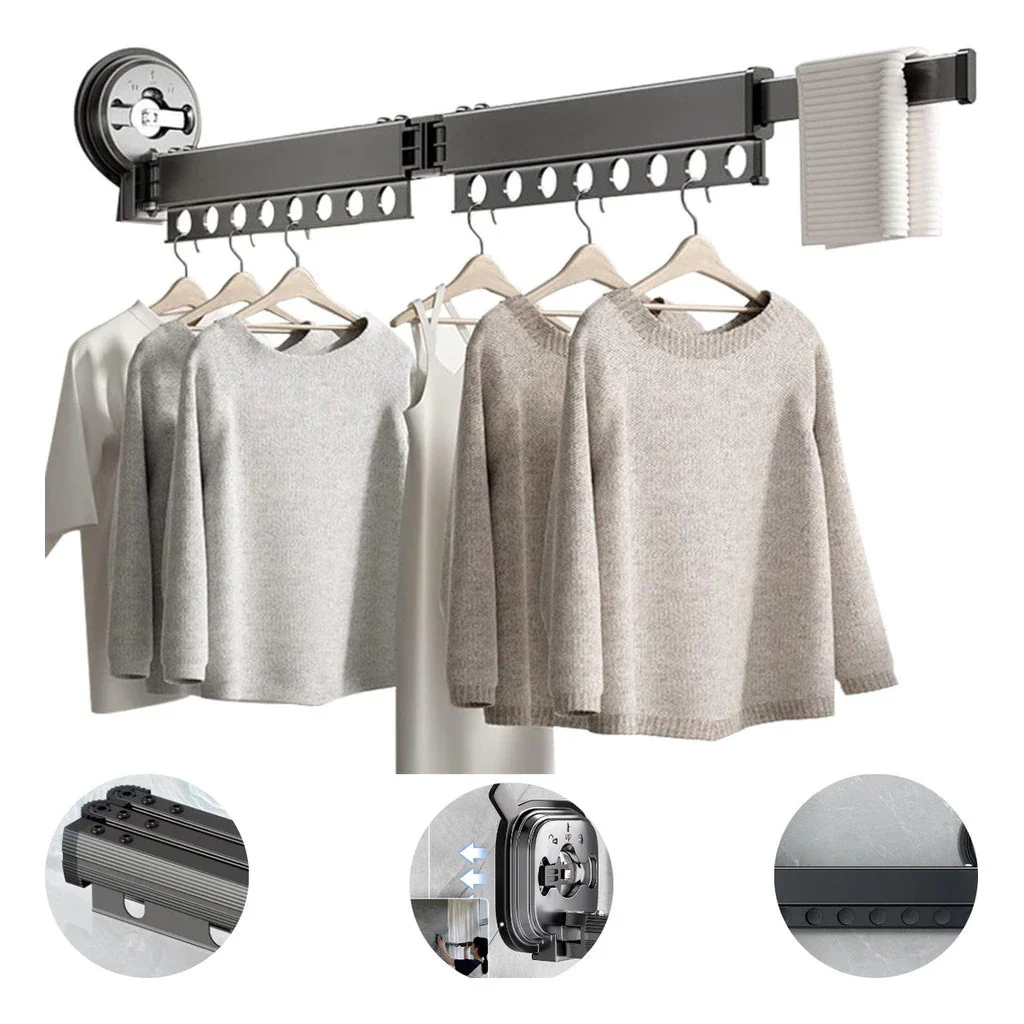 Varal Retrátil Slim 92cm com Ventosa – Organização, praticidade e design em um só produto! - Image 2